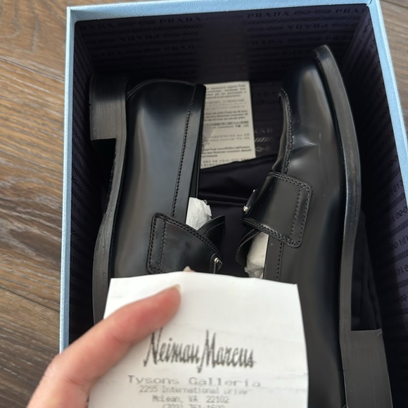 PRADA logo leather loafers 39.5 - Picture 9 of 9